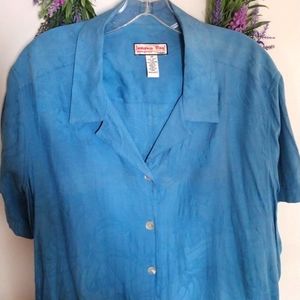 Sandwash Silk Damask Camp Shirt Mother-of-Pearl Buttons (St Lucia boutique)